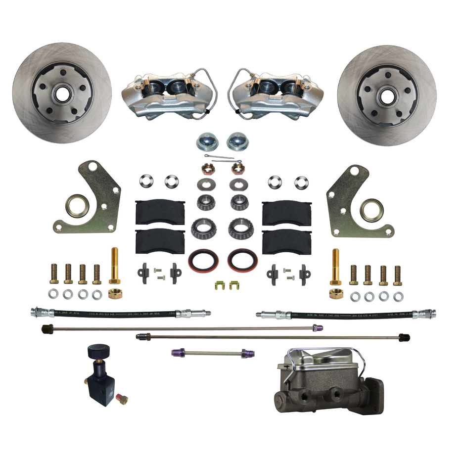 LEED Brakes Power Front Kit with Plain Rotors and Zinc Plated Calipers